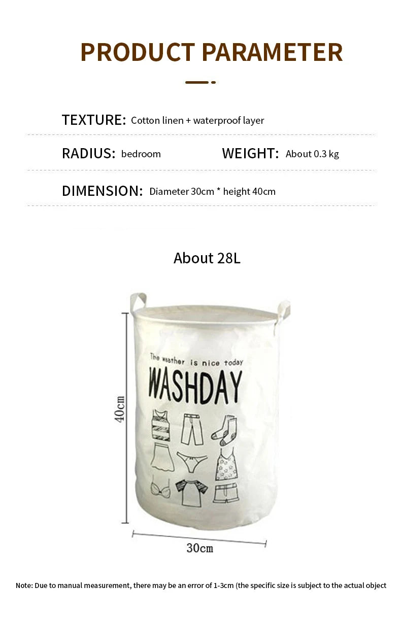 Storage Basket Storage Bucket Baby Clothes Storage Basket Cloth Hamper Fabric Hamper Sundries Basket Washing Basket