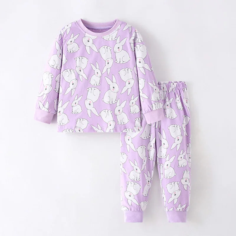 Brand Quality 100% Combed Cotton Sleepwear PJs Baby Girls Clothes Pajamas Sets Kids Cartoon Homewear Children Clothing Nightgown