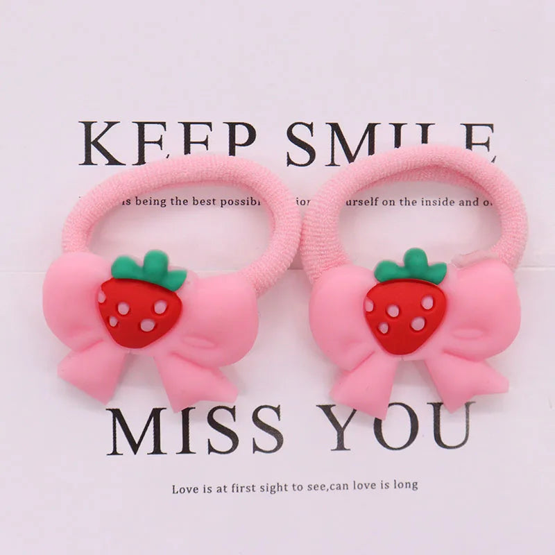 2Pcs Cute Animal Cat Hair Accessories Children Rubber Bands Scrunchies Elastic Hair Bands Girls Headband Decorations Ties Gum