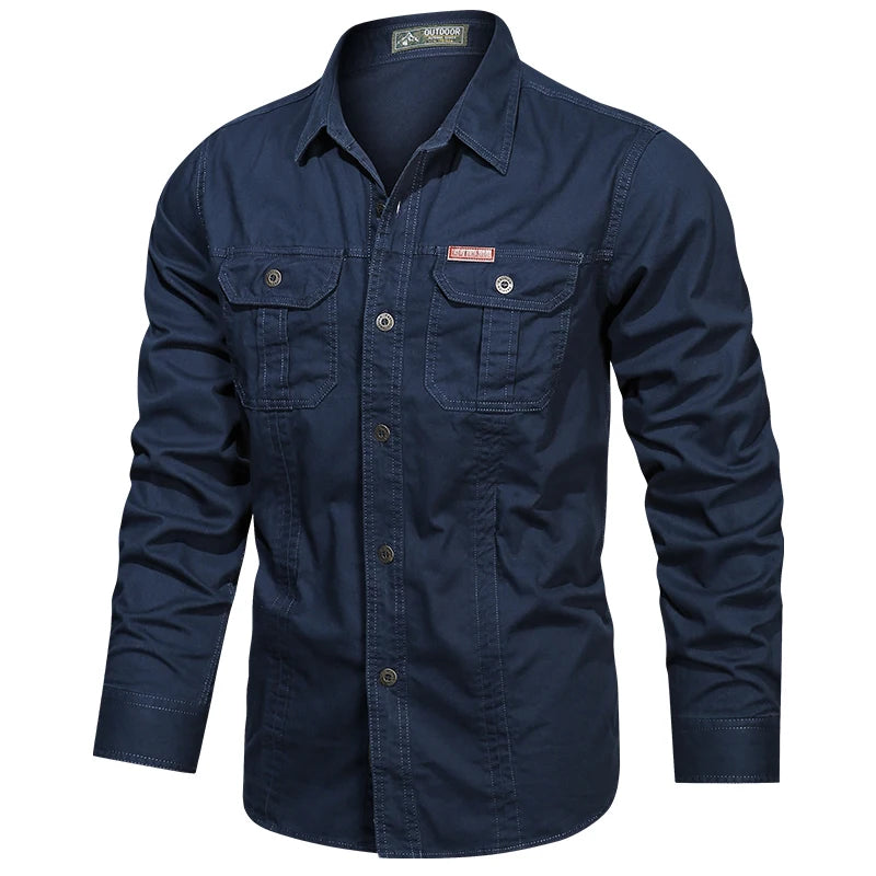 Spring Shirts Men Long Sleeve Casual Cotton Shirt mon