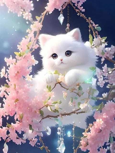 HOMFUN 5D DIY Full Diamond Embroidery "Animal Cat" Diamond Painting Cross Stitch Rhinestone Home Decoration