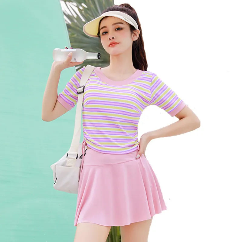 Women Bikini 2023 New Print Beach Skirt CuteBlouse Bikini Fashion Ladies Split Swimsuit Bikini Sets Swimwear Dropshipping 비키니