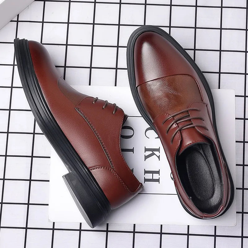 2025 Spring Gentleman Oxfords Leather Shoes Luxury Goods Men Shoes Fashion Casual Pointed Toe Formal Business Male Wedding Dress men shoes