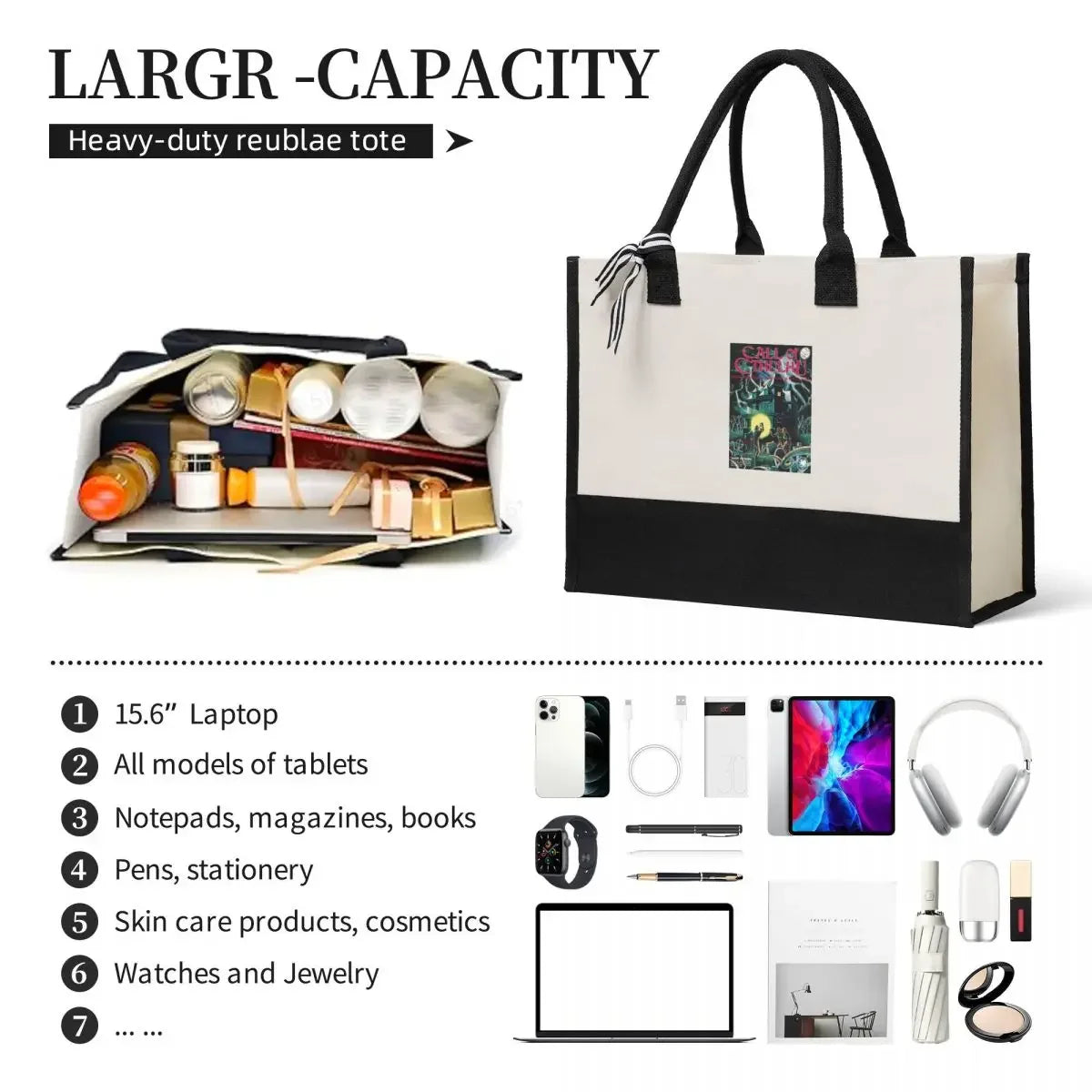 Canvas Gift Shopping Bag Call Of Cthulhu 1st Edition Cover Classic Canvas Large Capacity Bag Customizable Quality Gifts