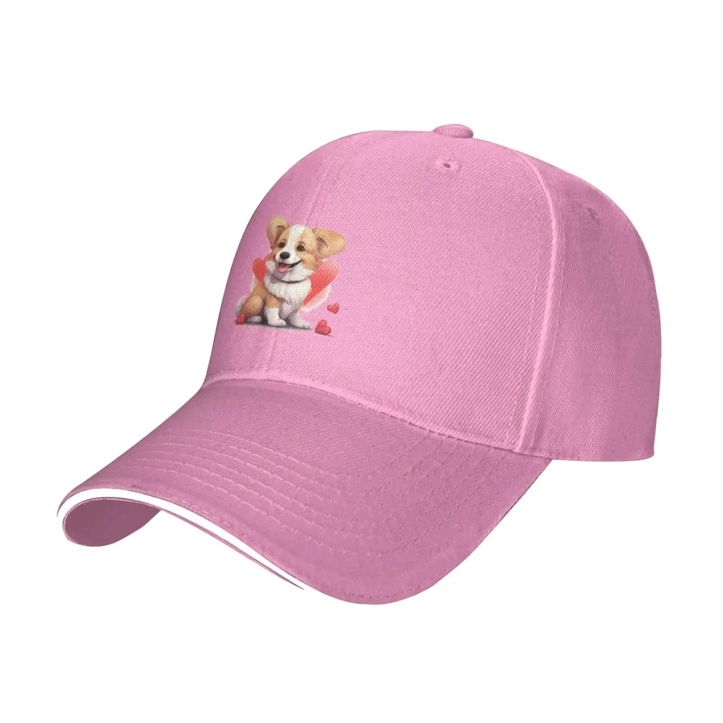 Animals Funny Dog Print Fashion Baseball Caps Summer Solid Sunhats Sandwich Brim Hats Adjustable For Daily Outdoor Travelling