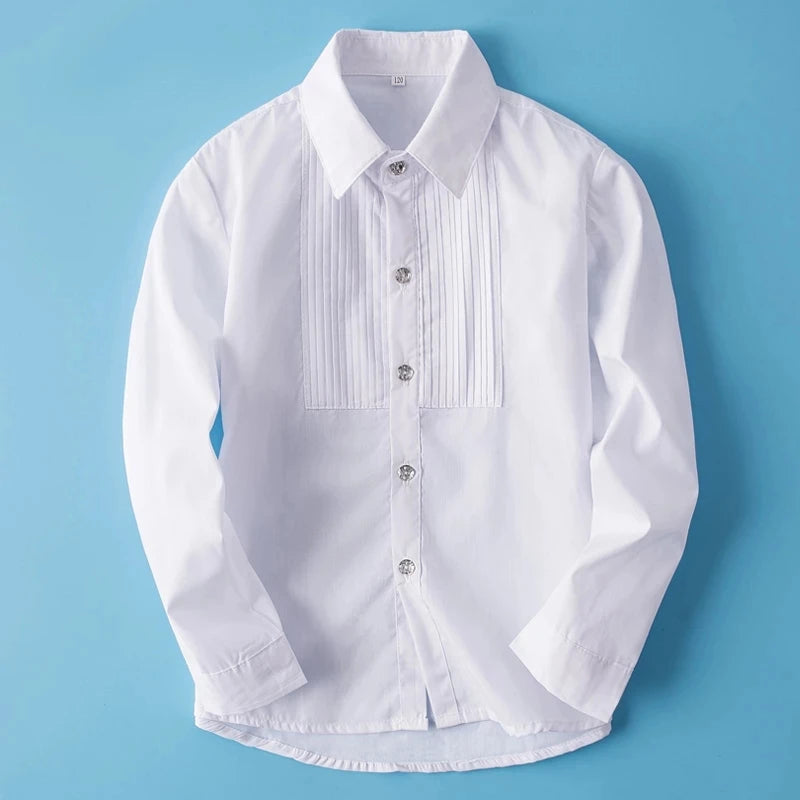 Baby Kleinkind Teenager Kleidung Schuluniform Jungen Shirts Weiß Langarm Umlegekragen Kinder Shirt Für Jungen Kinder Tops