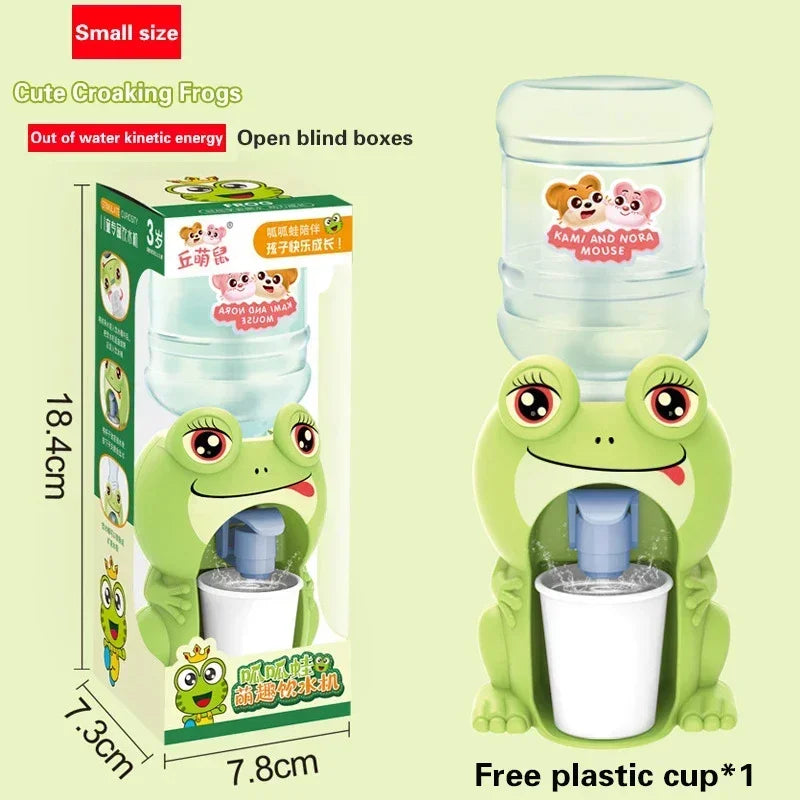 Mini Water Dispenser Cute Baby Toy Drinking Water Cooler Lifelike Children Cartoon Simulation Device for Kid Home Decor Ornament