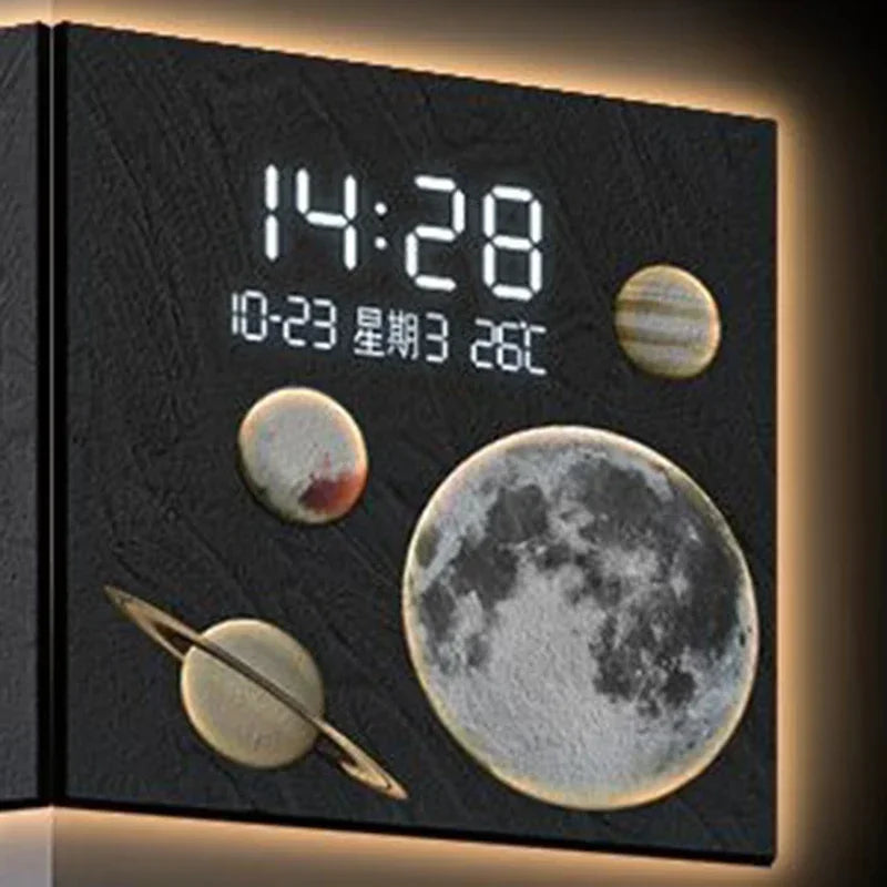 Corner Wall Clock with Light Living Room Digital Watch Mural Wall Clocks Luxury Design Large Pendulum Double-sided Room Decor
