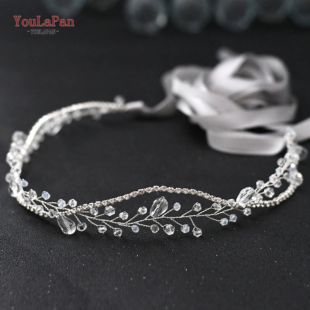 YouLaPan Clear Crystal Bridal Belts Thin Bridal Belt Rhinestone Bridal Belt Accessories Belt for Dress Wedding Accessories SH93