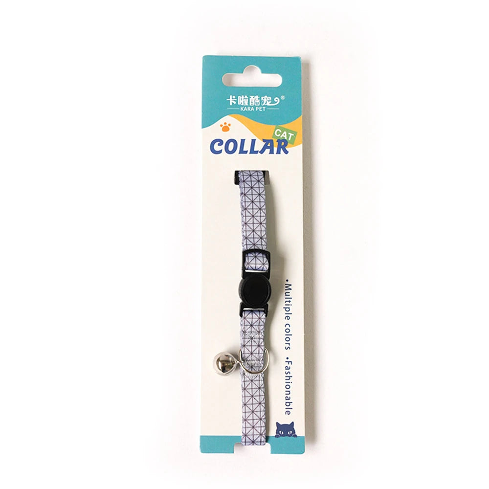 Cat Collar Adjustable with bells Ins Design Comfortable Safety Buckle Anti-choking fashion Ethnic Jacquard Cat Pet Supplies