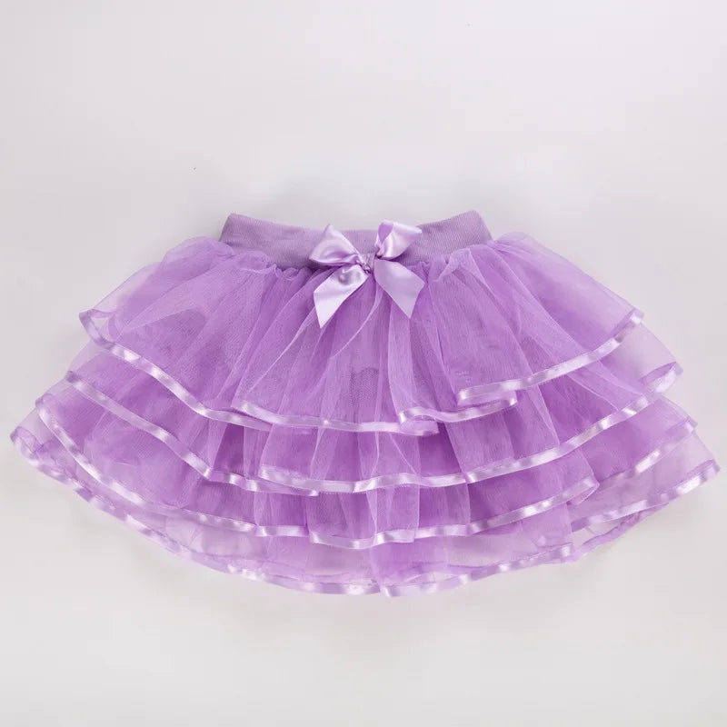 Hot Baby Girl Tulle Tutu Skirts Rainbown Pettiskirts Fluffy Kids Ballet Skirts for Party Dance Princess Children Tulle Clothes