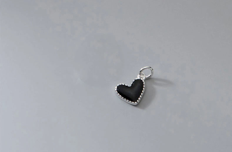 925 Silver Charms Heart Pendant Charms DIY Pendant Necklace Accessries Jewelry Silver 925 Colorful