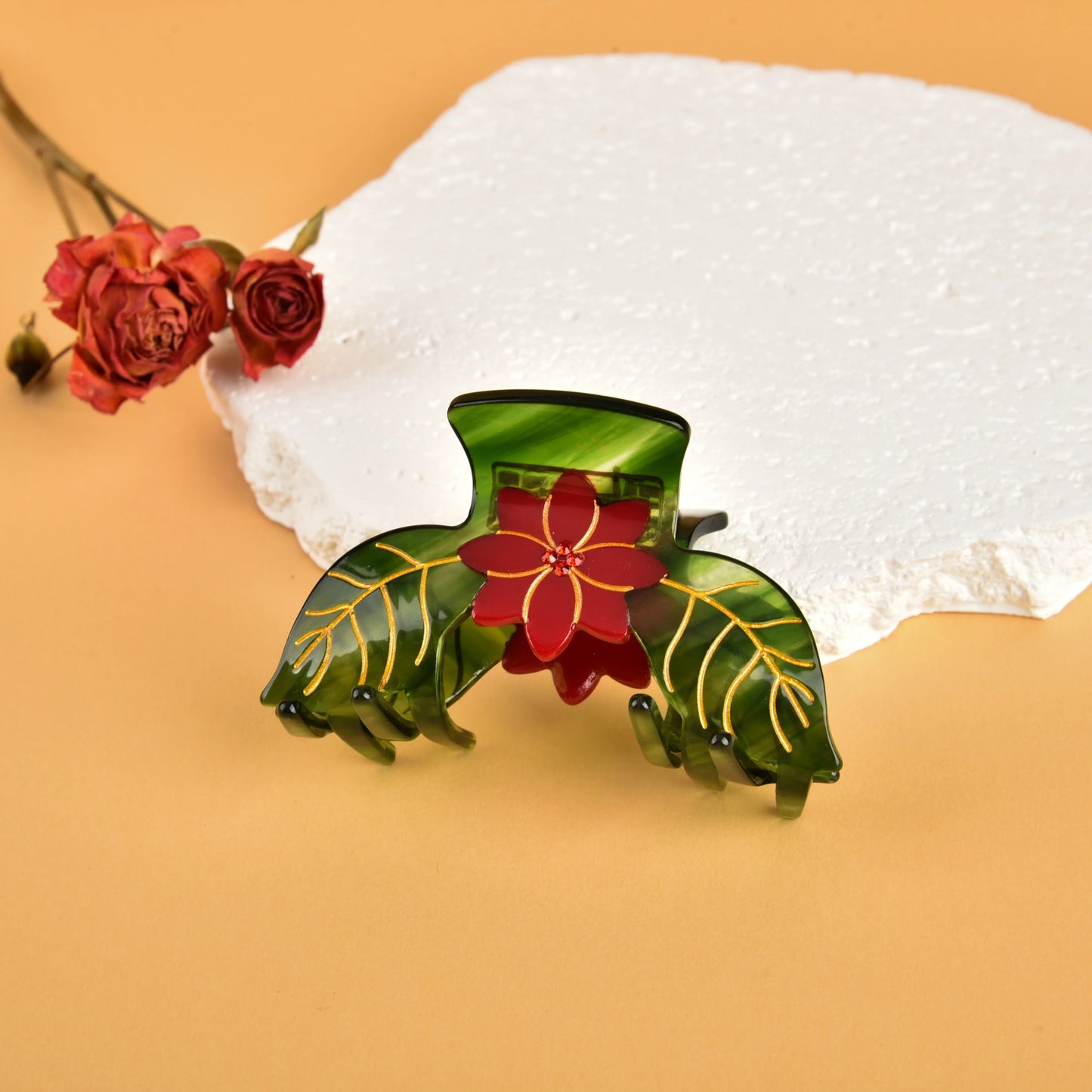 Muweordy New Design Angels Sun Hair Claw Unique Acetate Claw Clip Flower Crab Hair Clips Valentine Hair Accessories for Women