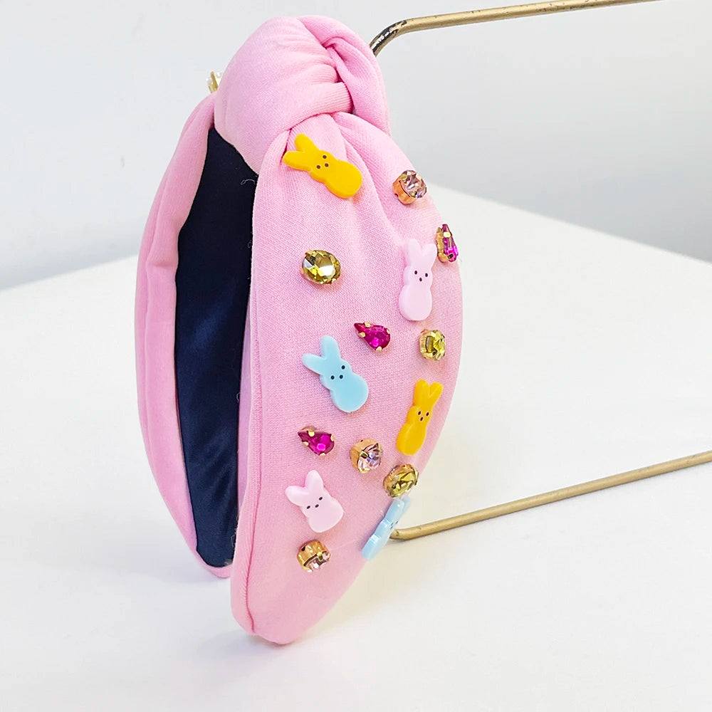 Festival Easter Rabbit Rhinestone Pearl Knot Hairband Headband Adult Hair Accessories Hair Jewley