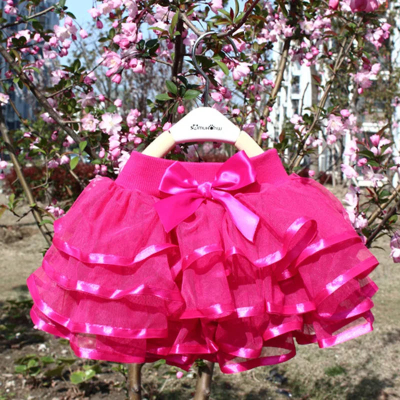 Hot Baby Girl Tulle Tutu Skirts Rainbown Pettiskirts Fluffy Kids Ballet Skirts for Party Dance Princess Children Tulle Clothes