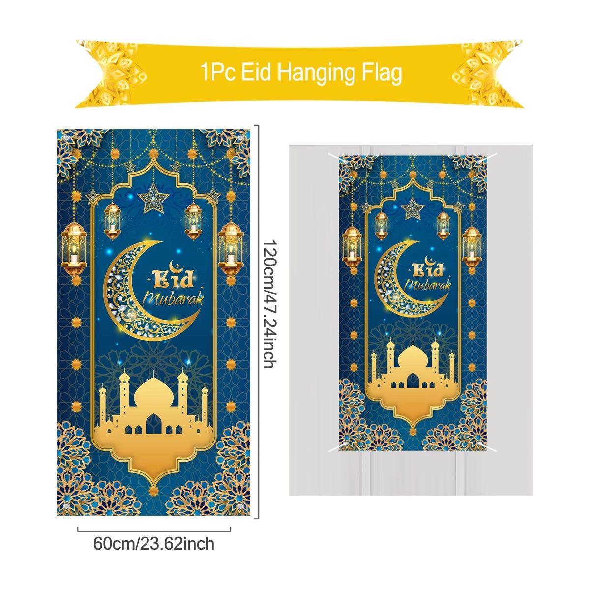 Ramadan Hanging Flag Ramadan Kareem Decoration For Home 2025 Aid EID Mubarak Muslim Islamic Festival Eid Al-fitr Party Supplies