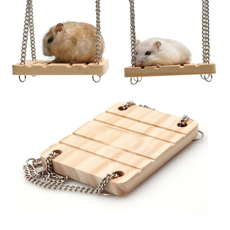 Spielzeug für Kleintiere, Hamster, Chinchilla, Spielzeug, Schaukelgeschirr aus Holz, Hängebett, Ruhematte für Papageien, Haustier-Hängespielzeug, Zubehör