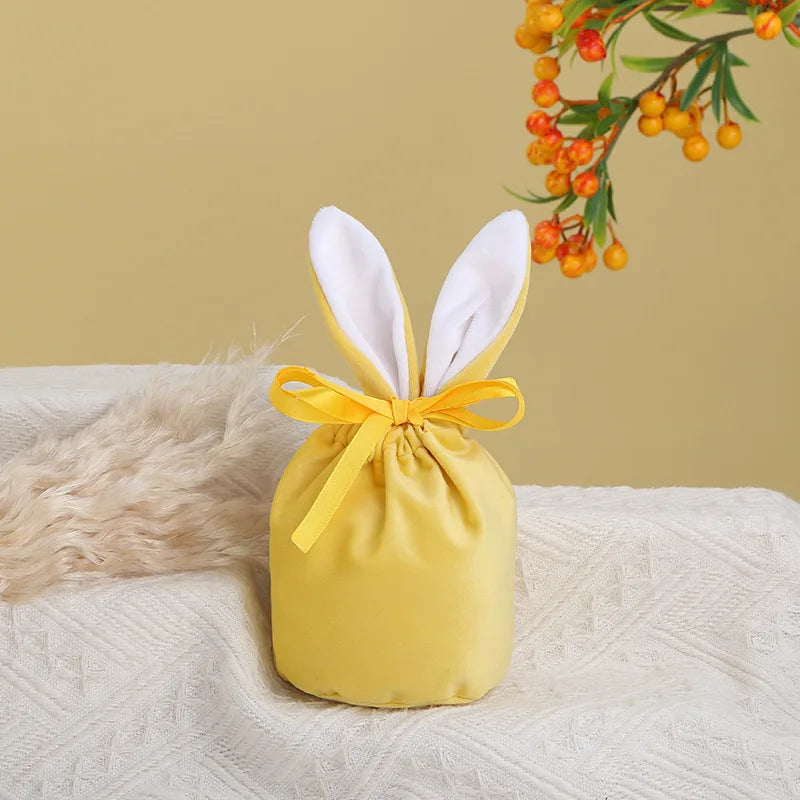 Easter Bunny Rabbit Bags Ears Velvet Bag Gift Bag Candy Packaging Box Wedding Party 2025 Easter Decoration