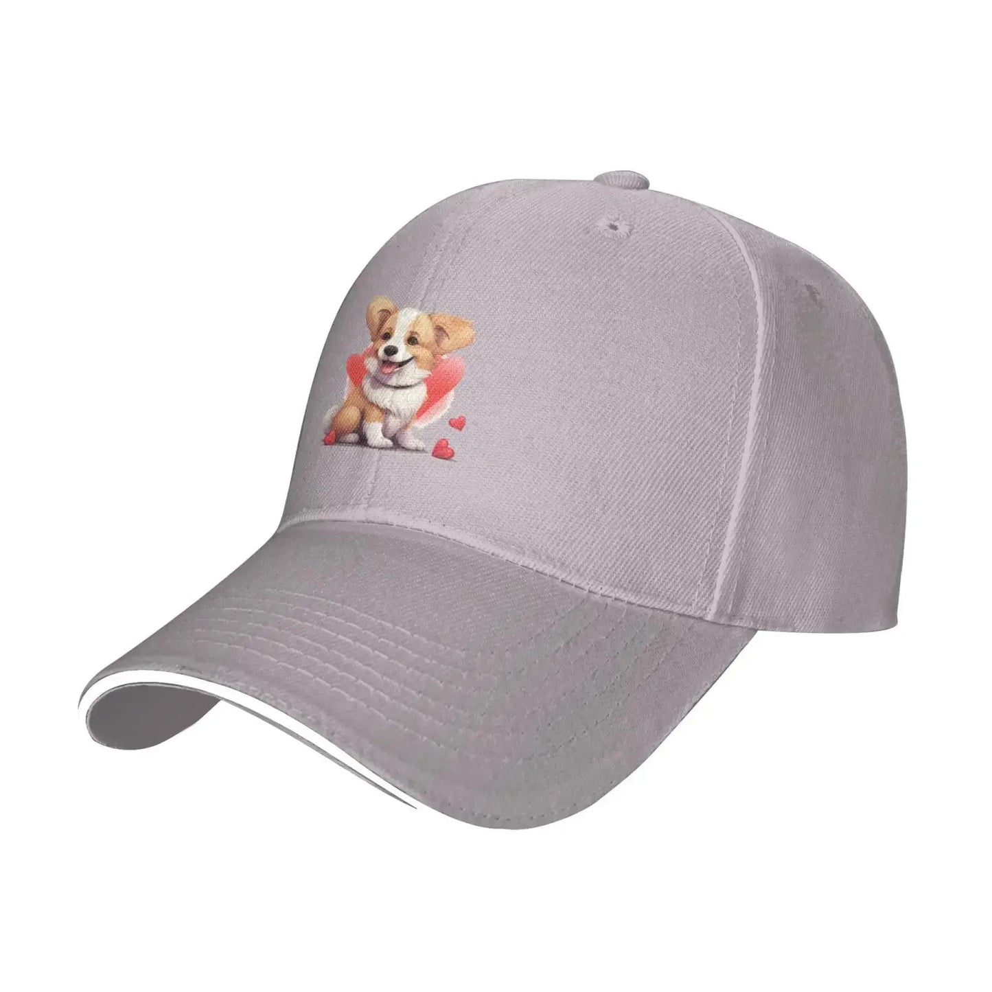 Animals Funny Dog Print Fashion Baseball Caps Summer Solid Sunhats Sandwich Brim Hats Adjustable For Daily Outdoor Travelling