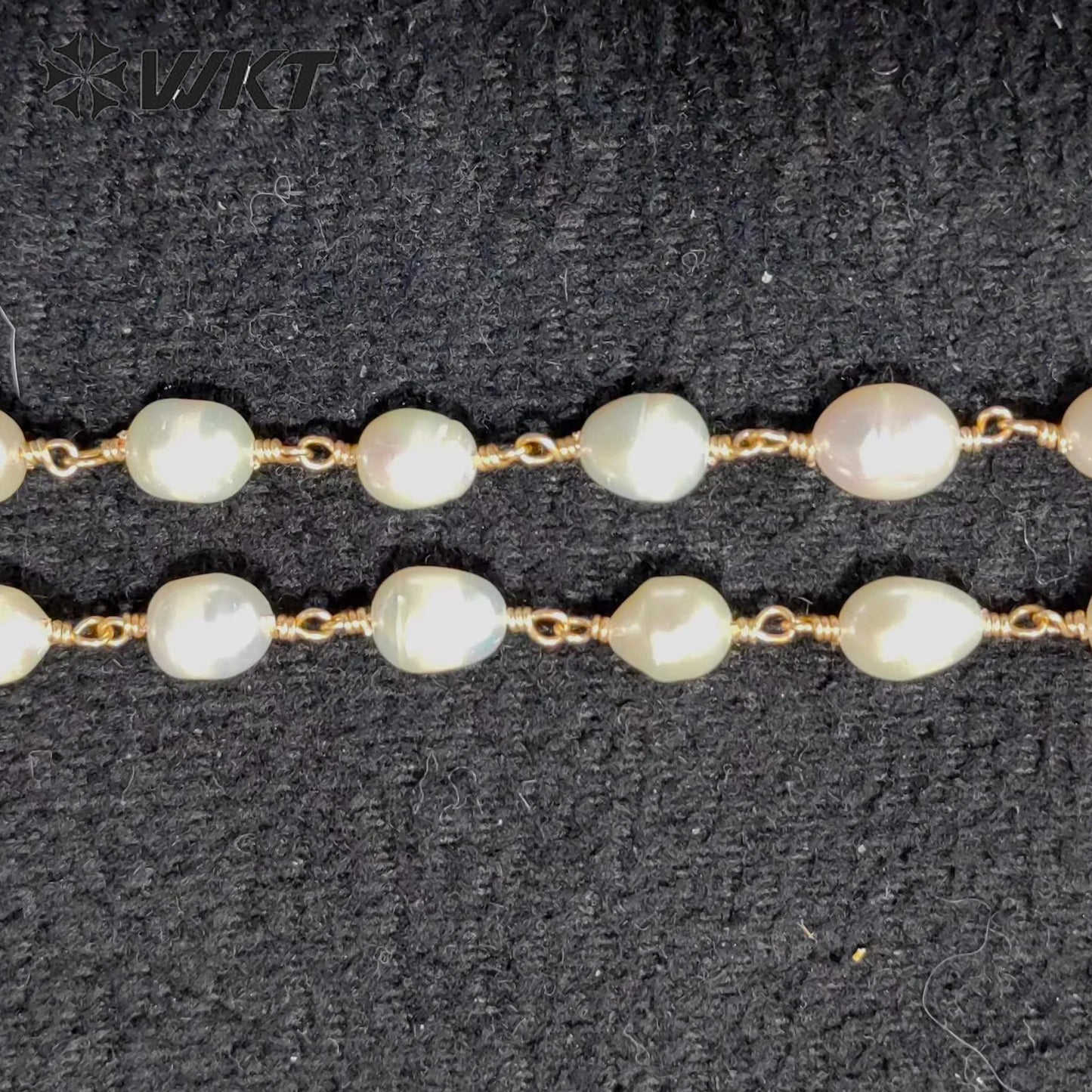 WT-RBC226 WKT 2023 Exquisite chain freshwater pearl 6-7mm 18k gold chain wedding design jewelry hot sale chains accessories
