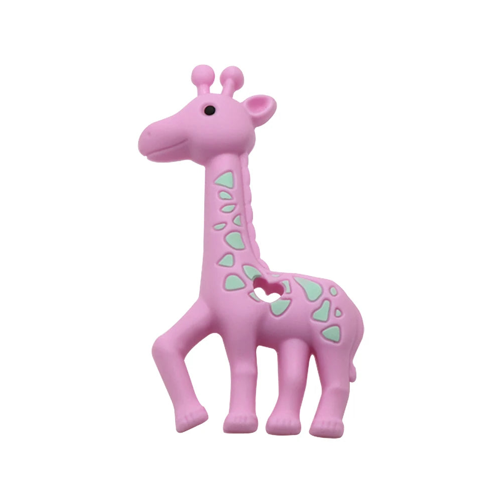 Joepada 1Pc Giraffe Teether DIY Pacifier Chian Clips Toy BPA Free Baby Products For Teething Silicone Beads