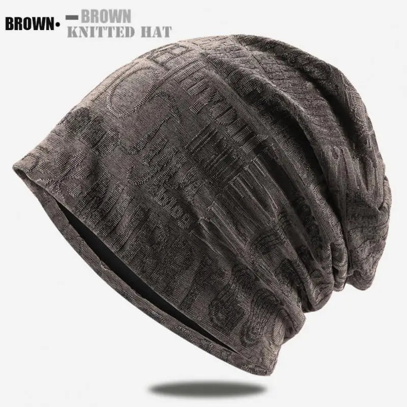 Casual Skullies Beanie Women Knitted Letters Flower Pattern Hats Men Scarf Beanie Multipurpose Outdoor Bonnet Cap Cycling Turban