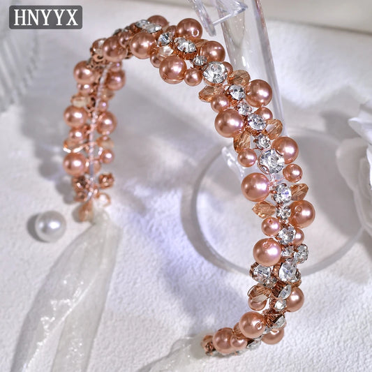 HNYYX Women's Elegant Pearl Belt Crystal Waist Decoration Bridal Wedding Belt Female Ball Gown Belt Dress Accessories SA280