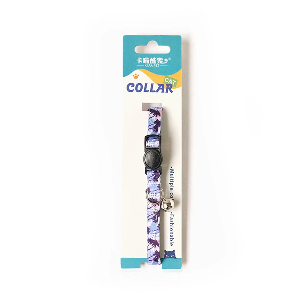 Cat Collar Adjustable with bells Ins Design Comfortable Safety Buckle Anti-choking fashion Ethnic Jacquard Cat Pet Supplies