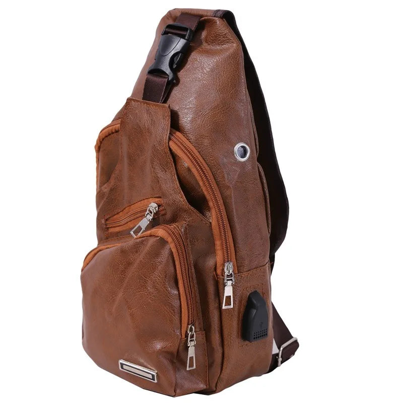 Men's Crossbody Bags Men's USB Chest Bag Designer Messenger bag Leather Shoulder Bags Diagonal Package 2023 new Back Pack Travel