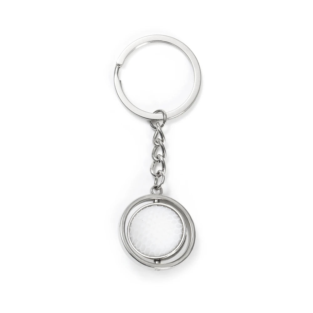 Rotating Mini Ball Keychain Basketball Football Golf Rugby Baseball Sport Key Ring Pendant Car Bag Metal Ball Ornament Boys Gift