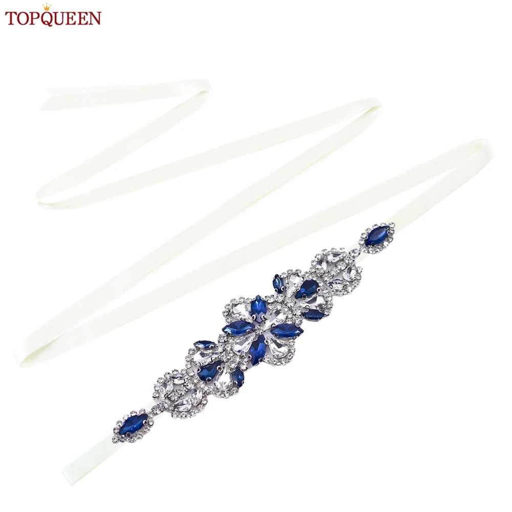 TOPQUEEN Handmade Rhinestone Belts Women's Accessories Party Prom Bridal Wedding Sash Bridesmaid Belts S464-KL