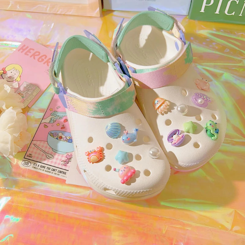 Shoe Accessories Pearl Shells Animals Cartoon Flower Buckle Holes Shoes