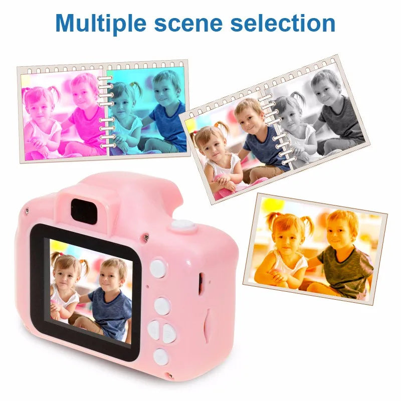 Mini Cartoon Photo Camera Toys 2 Inch HD Screen Children Digital Camera Video Recorder Toys for Kids Girls Gift