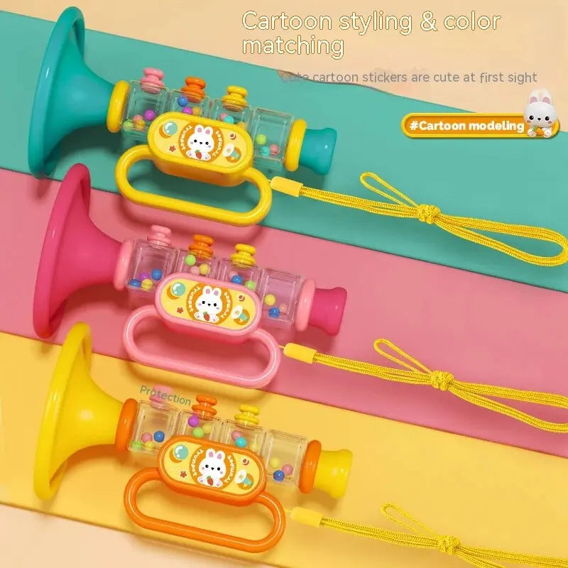 Little Rabbit Horn Children's Toy, Baby Will Blow Cartoon Harmonica Whistle Musical Instrument