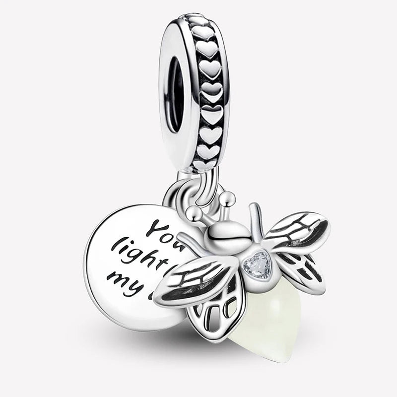 925 Silver Plated Elephant Moon Perfume Heart Firefly Beads Diy Bracelet Necklace Making Gift Of High Quality Fashion Jewelry