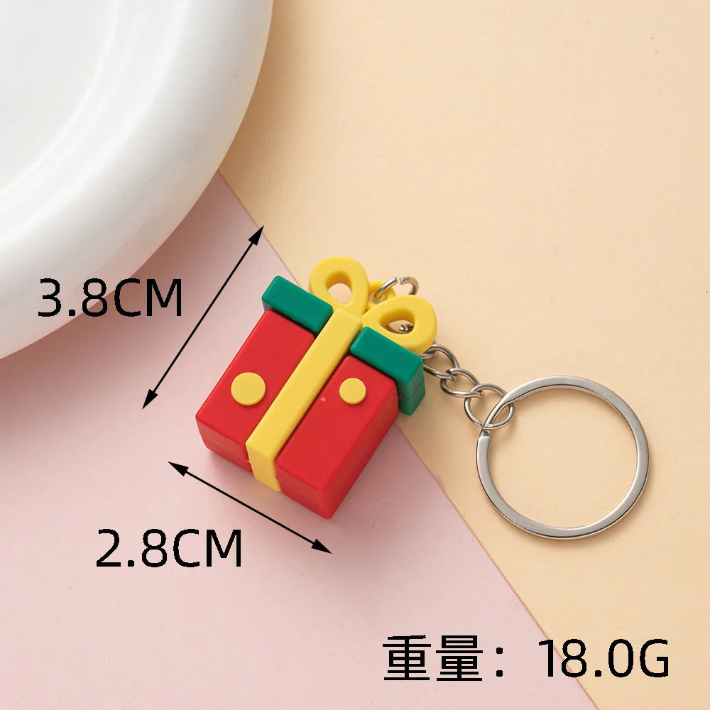 Christmas Keychain Cartoon Cute Doll Pendant Santa Claus Snowman Tree Keyring for Men Women Party Decoration Souvenir