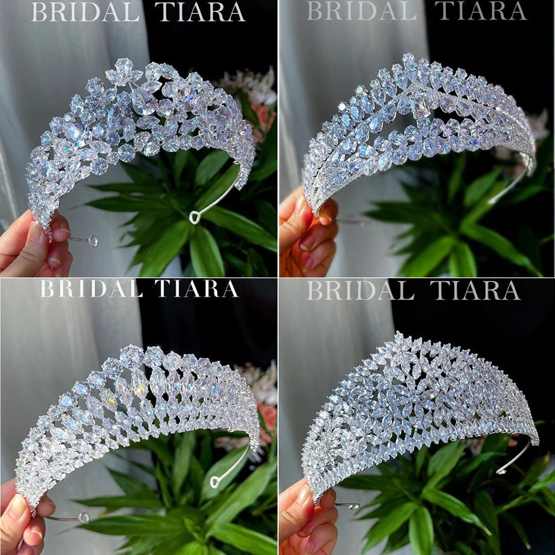 A366 Vintage Bridal Tiaras and Crown Zircon European Hair Accessories Party Wedding Headdress Crystal Headband Bride Headwear
