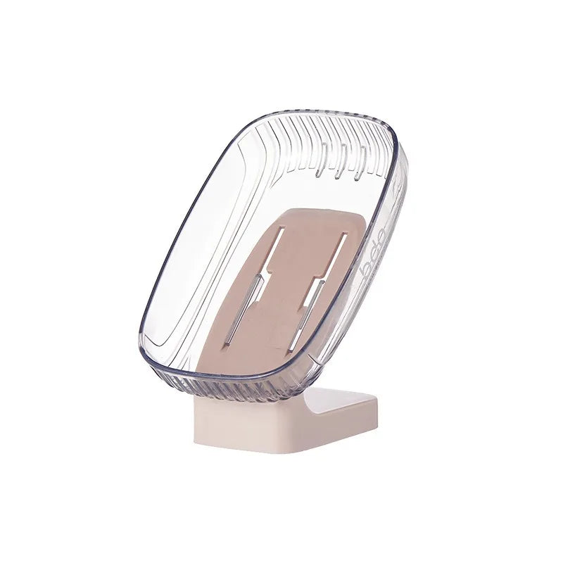 Bathroom Soap Dish Case Wall Mounted Transparent Drain Soap Storage Rack Holder Bathroom Accessories Supplies Soap Box Container