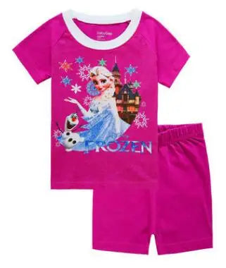 Neue Sommer Kinder Jungen Mädchen Kleidung Baby Baumwolle Prinzessin Pyjamas Sommer Kurzarm Set Cartoon Minnie Kinder Nachtwäsche