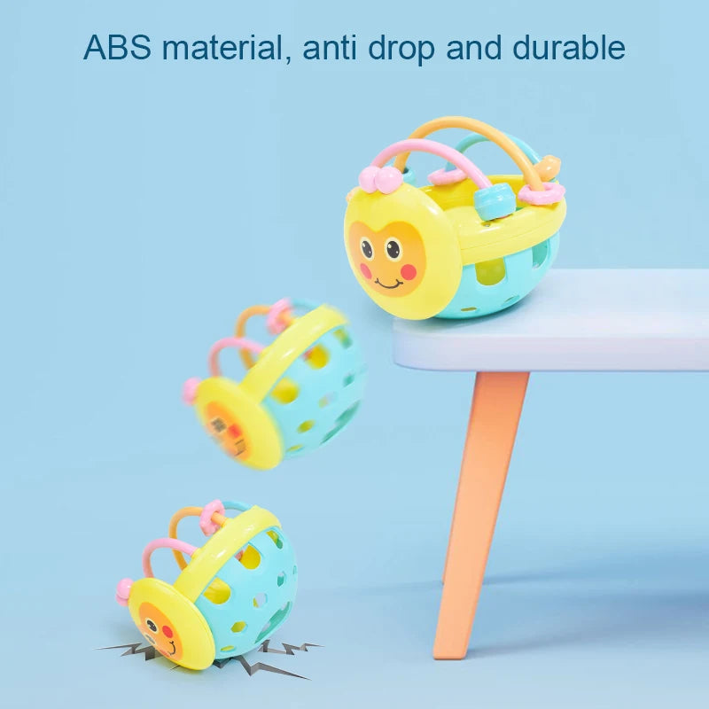1 Stück Bienenform Handglocke Baby Weiche Gummirassel Kinder Frühkindliche Beißen Glocke Spielzeug Cartoon Rassel Hantel Für Baby Spielzeug