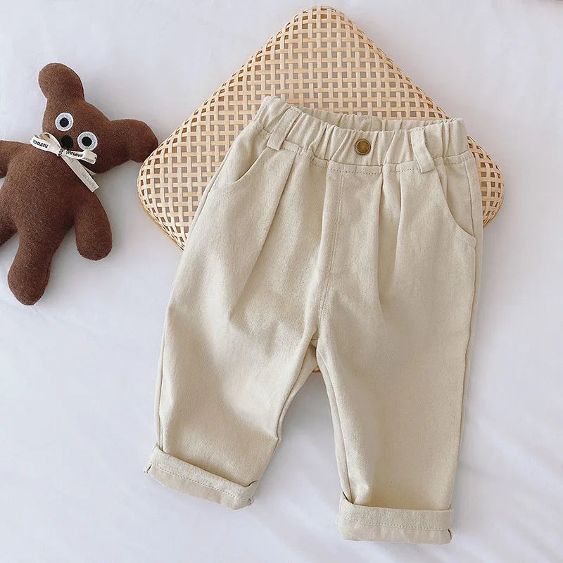 MILANCEL Einfarbige Kinderhose für Jungen und Mädchen, Vier Jahreszeiten, Elastischer Bund, Lässige Kleinkinder-Babyhose, Kleidung für 1–6 Jahre