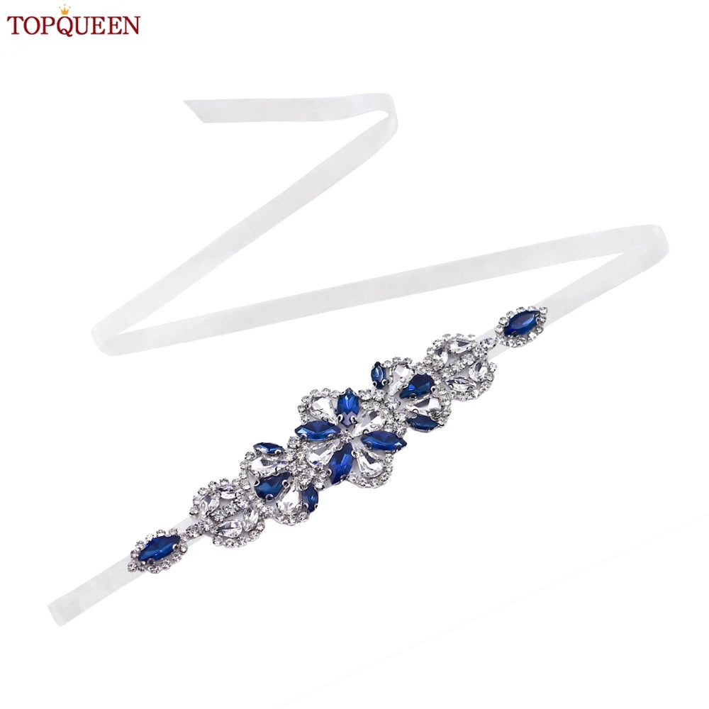 TOPQUEEN Handmade Rhinestone Belts Women's Accessories Party Prom Bridal Wedding Sash Bridesmaid Belts S464-KL