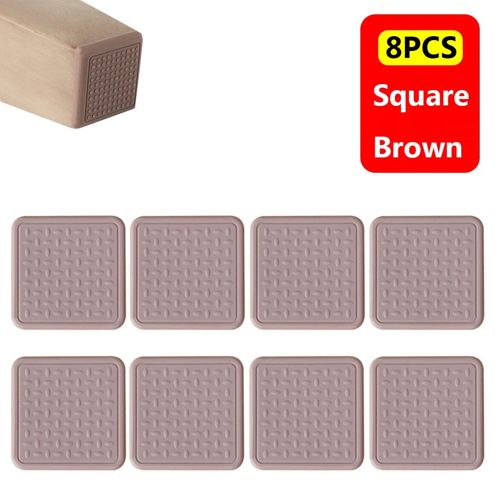 8PCS Stumm Selbst-Adhesive Silikon Sofa Stuhl Füße Abdeckung Möbel Bein Pad Boden Schutz