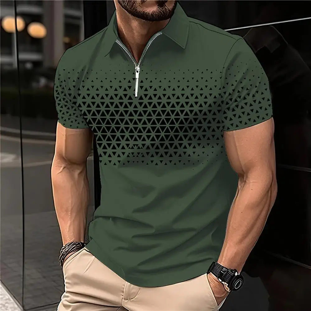 Summer T Shirts for Men Short Sleeve Men's Clothing Collar 3D Printing mon
