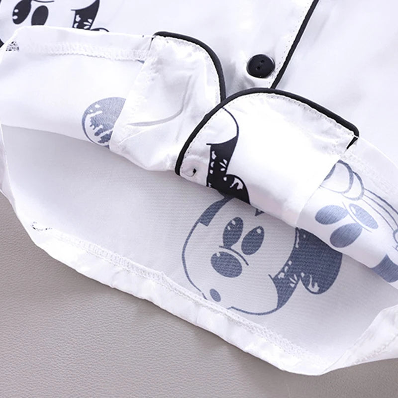 Children Summer Boys Girls Kids Clothing Sets Suit Sleepwear Short Sleeve Disney Mickey Cartoon Baby Pajamas