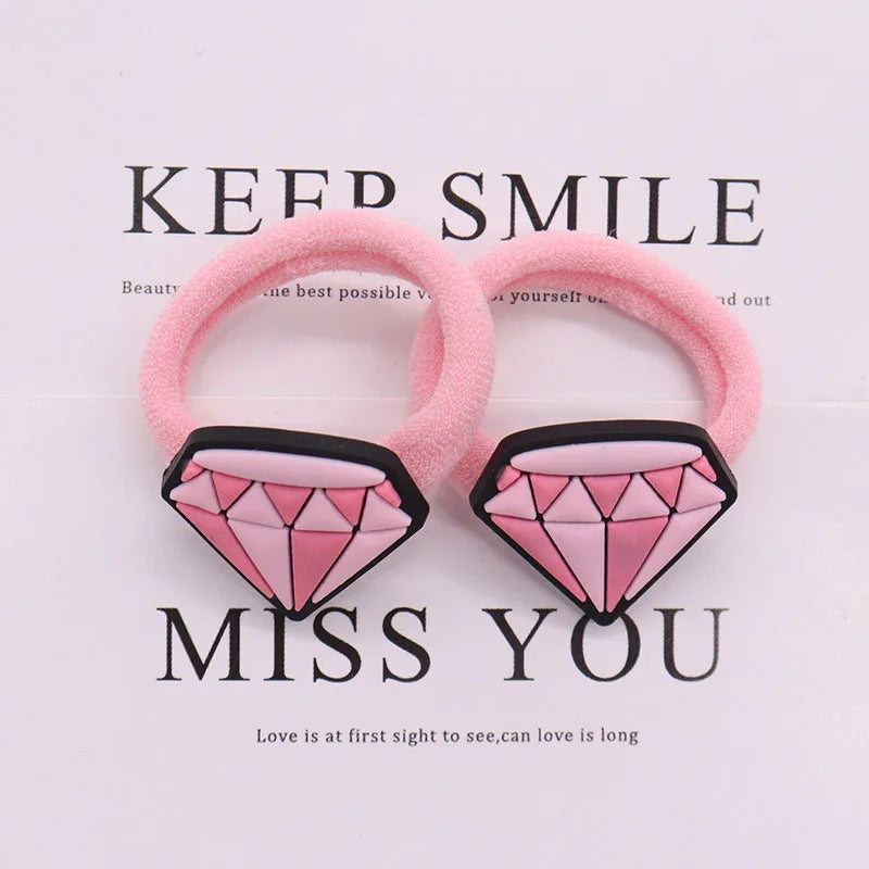 2Pcs Cute Animal Cat Hair Accessories Children Rubber Bands Scrunchies Elastic Hair Bands Girls Headband Decorations Ties Gum