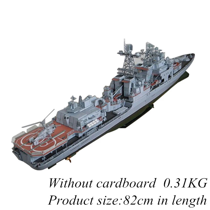 3D Paper Craft Russian Destroyer Admiral Levchenko Anti-submarine Ship Puzzel Harlem Dreadnought-class Desk Home Decoration
