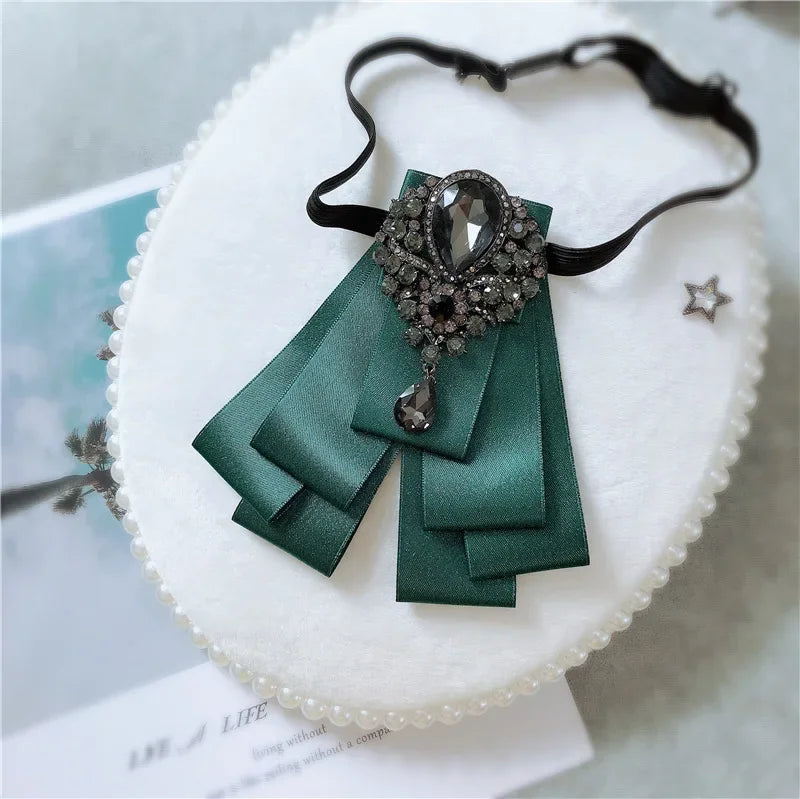 Men's Wedding Bow Ties Women's Accessories British Korean Business Banquet Formal Dress Shirt Rhinestone Ribbon Bow-tie Gifts mon