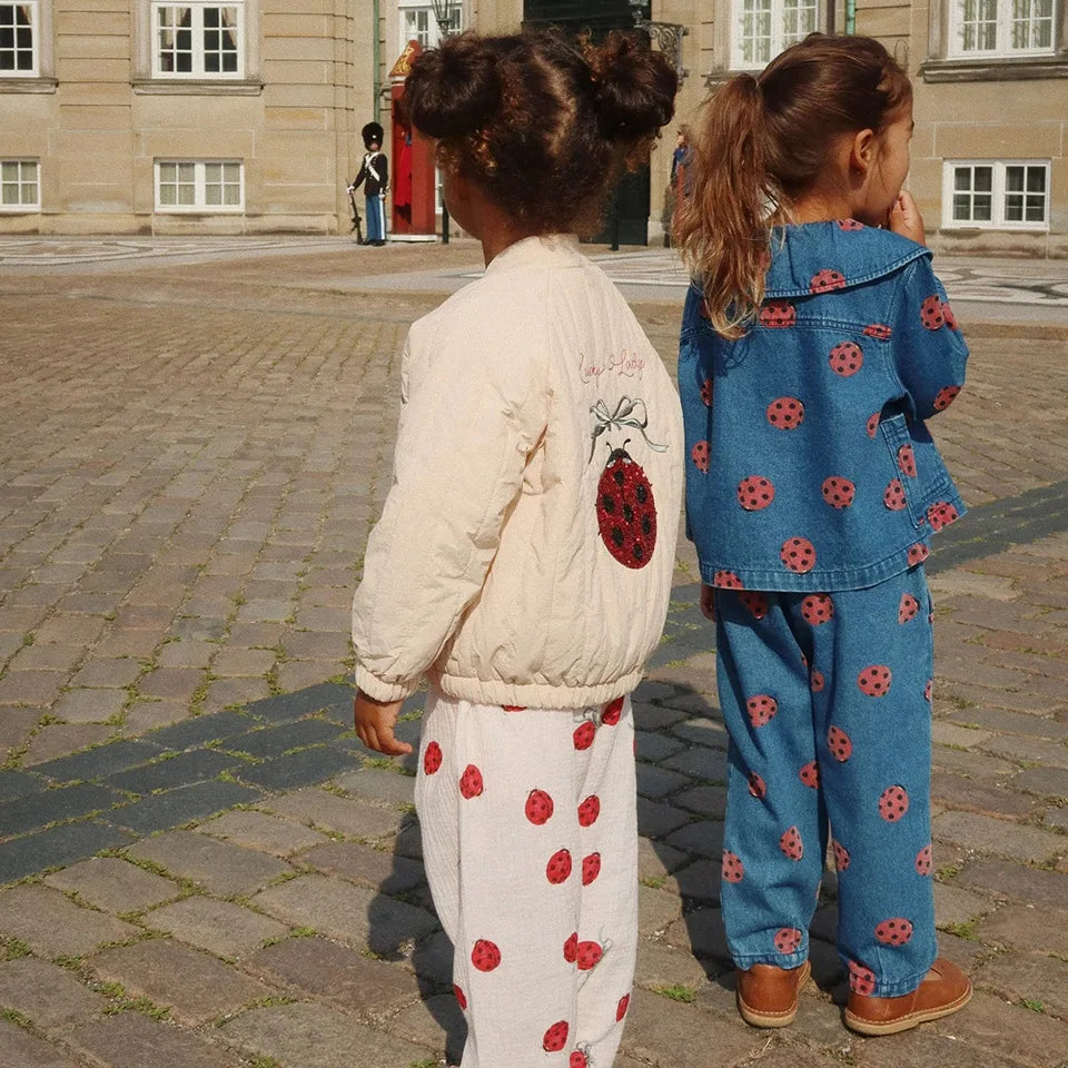 AW KS Kinderkleidung Baby Mädchen Käfer Pailletten Kleider Kinder Röcke Kleinkind Mädchen Jacke Bestickte verdickte Baumwollmäntel