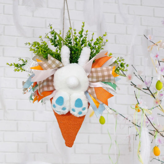Easter Bunny Wreath Centerpiece Easter Decor for Farmhouse Festival Door
